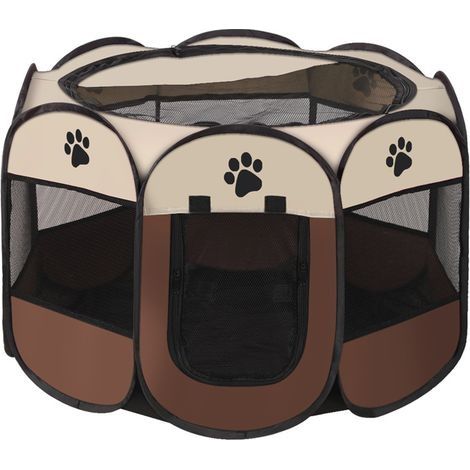 Parc pliable pour chien 73x73x43cm – Enclos intérieur et extérieur – Matériau durable 600D Oxford – Bonne ventilation (1/5)