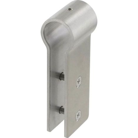 Pince de serrage - Pour panneau d'épaisseur maxi : 10 mm - Décor : Satiné - Epaisseur : 3 mm - Hauteur : 112 mm - Largeur : 40 mm - Matériau : Inox 304 - Pour tube de diamètre : 25 mm -