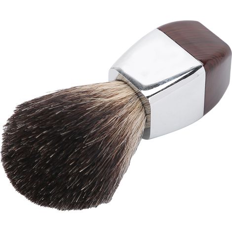 Brosse à raser homme professionnelle, portable voyage, manche en acier inoxydable, blaireau de rasage de luxe, outil de toilettage compact pour sac de toilette, kit rasage élégant. (1/5)
