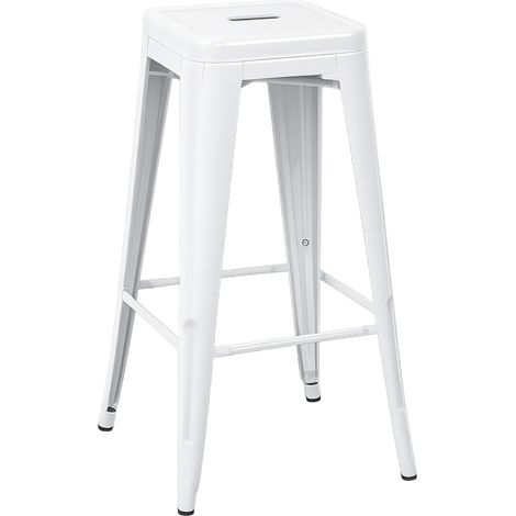 Sgabello impilabile industriale in acciaio di medie dimensioni 43x43x76 cm Thinia Home