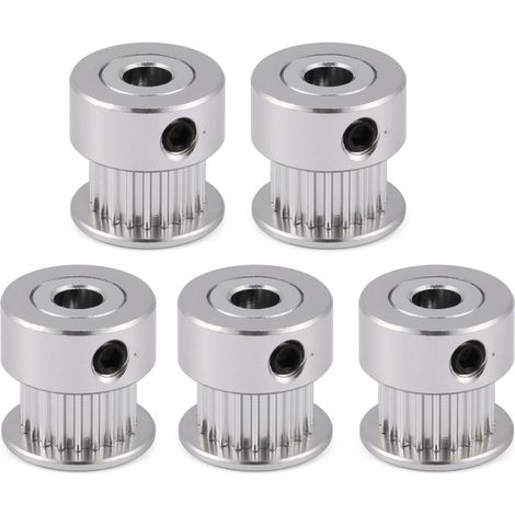 5 Pièces Poulie Synchrone 2GT 20T en Alliage d'Aluminium pour Courroie 5mm, Compatible Imprimante 3D (1/5)
