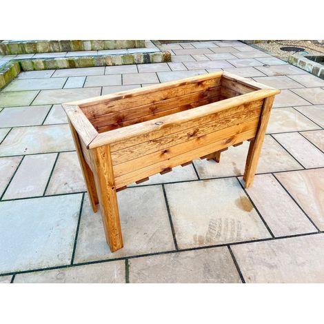 Charles Taylor Wooden Extra Large Wiltshire Planter Raised Flower Bed Trough Pot (1/4)