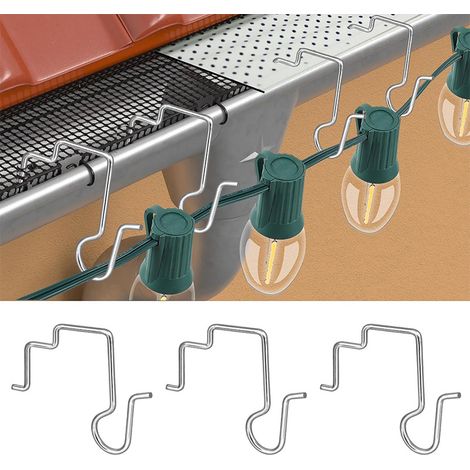 100 Haken für Lichterketten, Haken für Kabel, geeignet für Abflussgitter mit Löchern oder Maschen.