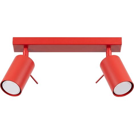 Plafoniere RING rosso 30x16x6cm Acciaio Sollux (1/5)