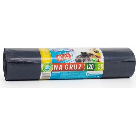 120L Ultra-Strong Rubble Bags, 20 Pieces, Thick Aluminum, Black (1/2)