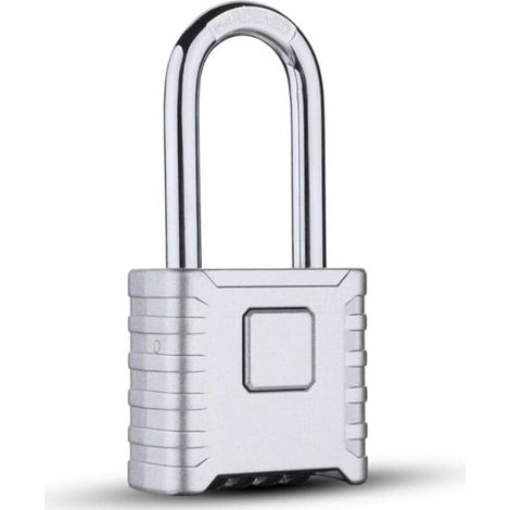 Cadenas à combinaison, cadenas en acier inoxydable à longue anse robuste - Cadenas à combinaison à 4 roues pour casiers de gym, unités de stockage, abris, garages, clôtures-Long crochet (1/5)