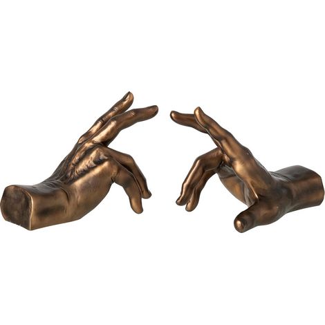 Lot de 2 Serre-Livres "Mains" 20cm Bronze (1/5)