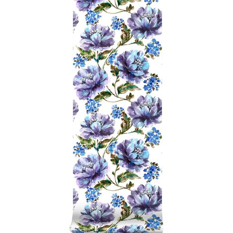 Superfresco Easy - Vliestapete - Stefanie - Blumen - Blau - 10m x 52cm (1/5)