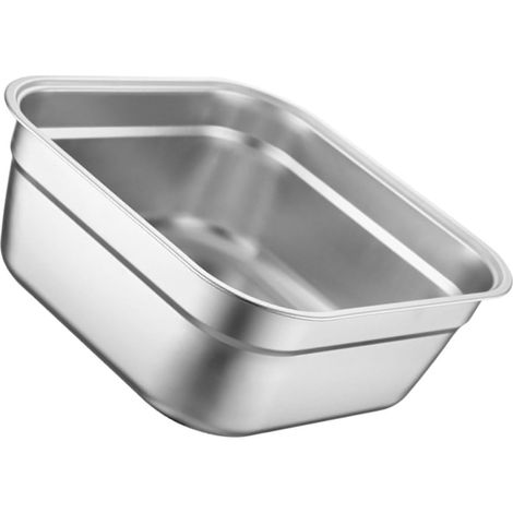 Bol carré en acier inoxydable de 25 cm, bol domestique à fond plat pour légumes