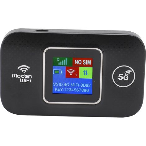 Routeur WiFi, Point D'accès WiFi Mobile Portable 4G LTE débloqué avec Emplacement pour Carte SIM, écran Couleur, jusqu'à 150 Mbps, jusqu'à 10 Utilisateurs, sécurité WPA Cryptée, (1/5)
