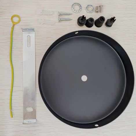 Chrasy Black Metal Ceiling Rose with Bar and Cable Attachment (1/5)