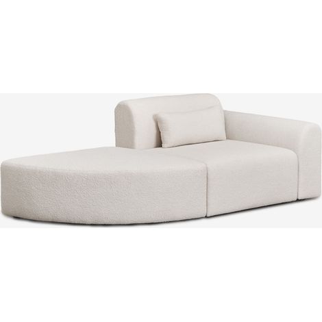 Sofá modular esquinero derecho de 1 pieza con puff triangular en borreguito Borjan SKLUM (1/5)