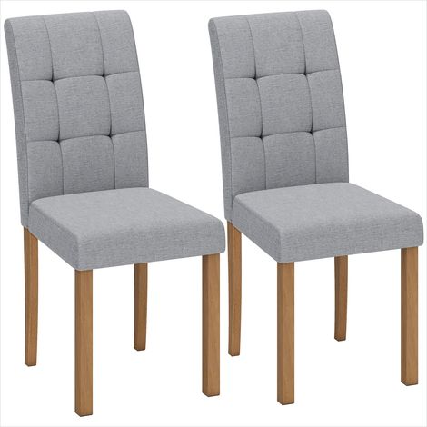 Banc de salle à manger Chaises de cuisine gris clair en hévéa (1/5)