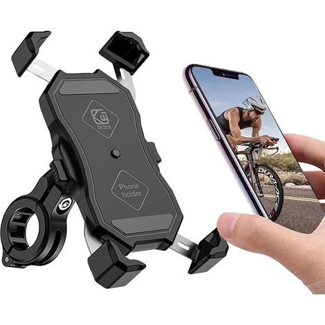 Support de téléphone pour vélo, moto et trottinette universel, porte-smartphone 360 degrés pour guidon 4,7-6,5 pouces (1/5)