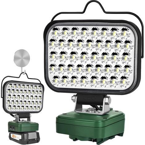 Rechargeable LED Light Compatible with PBA 18V Battery, 5800LM Cordless Jobsite Light, 126W Portable Work Light with 2 Lighting Modes for Job Site Spotlights,Garage, Outdoor (No Battery) (1/5)