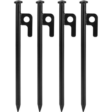 Lot de 4 piquets d'acier pour tente camping plage extérieur, sardines sol de 20 cm (1/5)