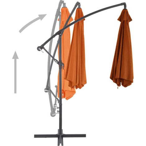 Parasol déporté en aluminium – Grand ombrage sans mât central pour terrasse, jardin et extérieur, protection UV (1/5)