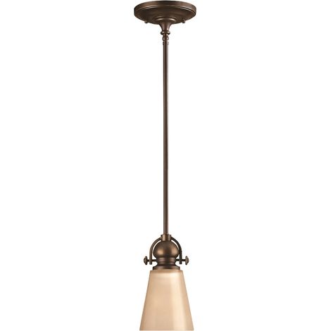 Elstead Mayflower - Mini suspension plafonnier dôme à 1 ampoule Olde Bronze, E27 (1/3)