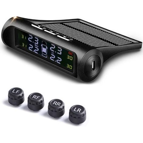 Système de surveillance de la pression des pneus de voiture, capteur solaire, système d'alarme de sécurité, affichage numérique, avertissement de température, TPMS, surveillance de la pression des (1/5)