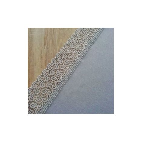 Nappe anti-taches avec dentelle guipure, gris/argent, 140x200 (1/2)