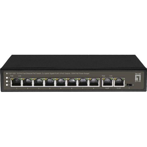 LevelOne FGP-1031 switch di rete Non gestito Gigabit Ethernet (10/100/1000) Supporto Power over Ethernet (PoE) Nero (1/2)