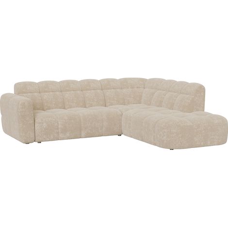 BELIZ - Canapé d'angle en tissu beige - Angle droit (1/5)