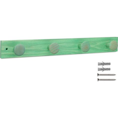 INOFIX Appendiabiti 4 Ganci Legno Verde