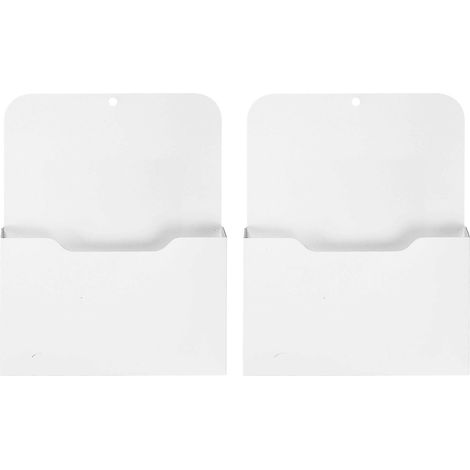 Lot de 2 porte-documents magnétiques - Organiseur de poche rangement mural pour dossiers blanc taille M (1/5)