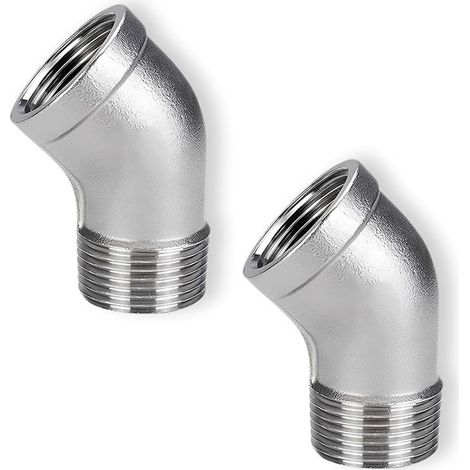 raccords de tuyau à 45° - En acier inoxydable 3/8" IG vers 3/8" AG - Pour angle de tuyau, l'arrosage du jardin et les installations (1/5)