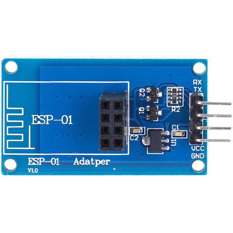 Module Wifi ESP-01 ESP8266 2 Pièces avec Adaptateur 3.3V/5V pour Transmission Sans Fil (1/5)
