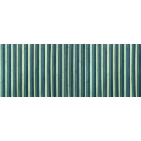 Passatoia per Cucina o Tappeto da Ingresso in Vero Bamboo Naturale 7 Misure 7 Colori 50x250 cm - Blu (1/5)