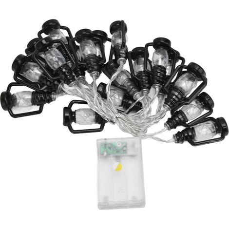Guirlande lumineuse 20 LED 3m, lumière chaude rétro Halloween, lanternes à pétrole pour décoration jardin maison fête (1/5)