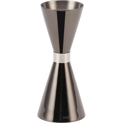 Doppelseitiger Cocktail-Jigger aus Edelstahl 304 mit Graduierung, schwarz, ideal für Partys zu Hause. (1/5)