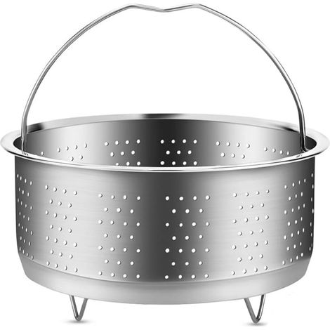 Steam Basket - 304 Stainless Steel - Fits Pots And Pressure Cookers - For Steaming Vegetables Fruits Eggs - 22 Cm (1/5)