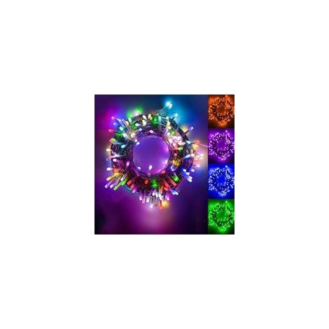 Guirlande lumineuse LED multicolore de 20 m, 200 LED, avec adaptateur secteur et prises (huit fonctions). Conforme aux normes européennes. (1/5)