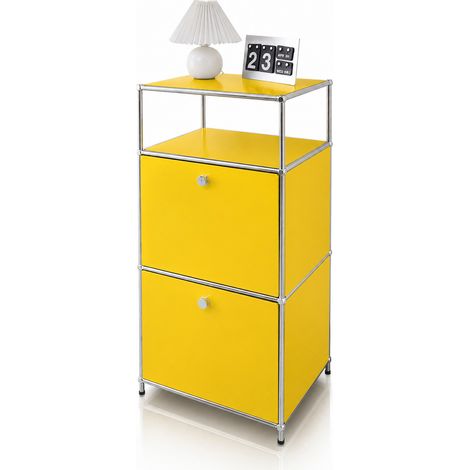 Metallregal Concept Epure MK-120 Aufbewahrungsregal mit verschließbaren Fächern, offenem Fach & Ablage Gelb