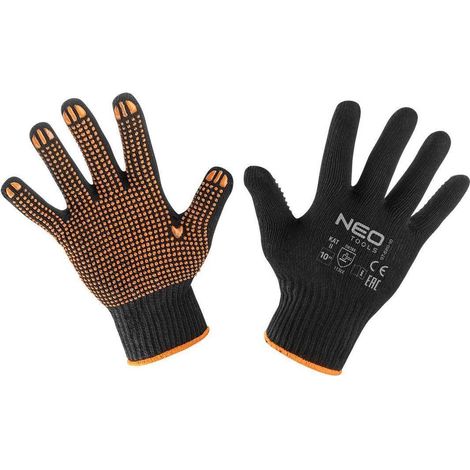 Arbeitshandschuhe mit Noppen schwarz/orange Gr. 10 (1/3)