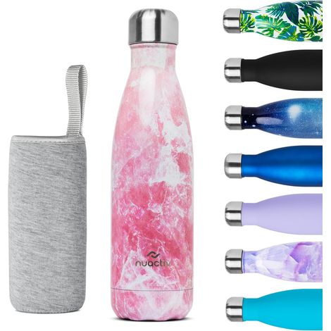 Plafonnier Cristal Gourde Isotherme 500Ml - Acier Inox - Double Paroi - Voyage Sport École - Imperméable (1/5)