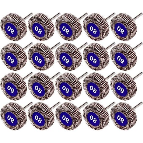 20 Disques à Lamelles 80 Grain pour Dremel - Accessoires de Ponçage Abrasifs pour Outils Rotatifs, Bricolage et Polissage du Bois ou Métal (1/5)