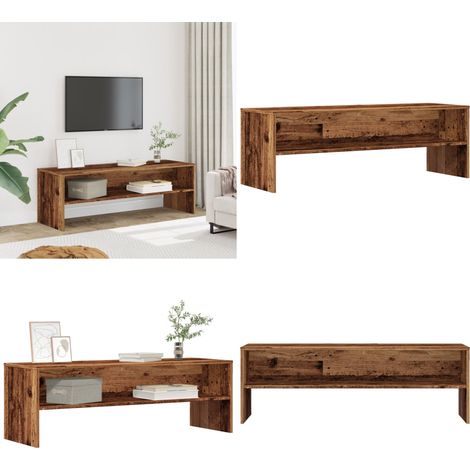 vidaXL Meuble TV vieux bois 120x40x40 cm bois d'ingénierie (1/5)