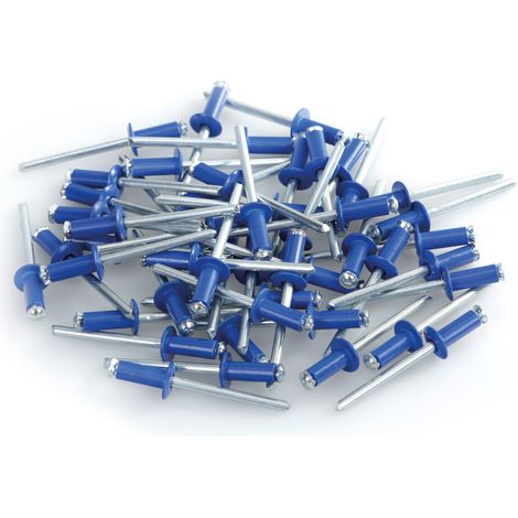 Aluminium Rivets, set 50 rivetti Graf per portatarga - Blu (1/5)