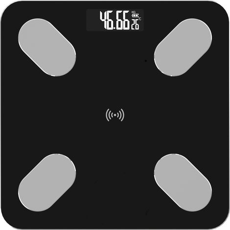 Balance de Salle de Bain Connecté Bluetooth, Impédancemètre Intelligent pour Perte de Poids et Suivi de Masse Grasse, Pèse-Personne Numérique pour Usage Domestique, Mesure Précise avec Application Mob (1/5)
