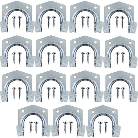 15er-Pack DIY-Werkzeughaken für Schuppen, Aluminium-Aufbewahrungshaken mit 30 Schrauben, langlebig und rostbeständig, robuste Wandhaken für Werkzeuge, Fahrräder,