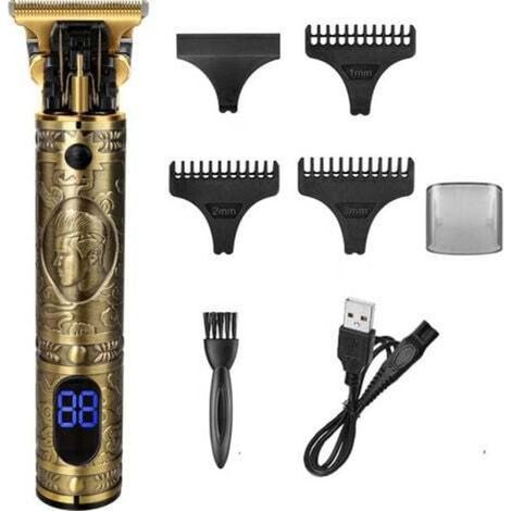 Tondeuse Cheveux Hommes,Tondeuse Barbe Electriques Professionnelle, Sans Fil Tondeuse à Cheveux Rasoir Barbe Tondeuse Kit,Écran à LED, Rechargeable, Silencieuse pour les Enfants et la Famille (Doré) (1/3)