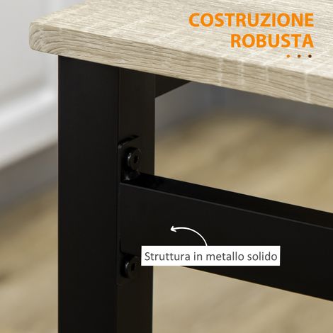 Table rectangulaire repas noire chêne + 4 chaises, ensemble acier MDF (1/5)