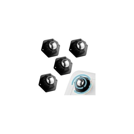 Lot de 4 Roulettes Pivotantes 360° pour Meubles, Charge 200kg, Galets Plats Noirs Robustes et Silencieux (1/4)