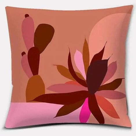 Taies d'oreiller en coton et lin à motif de feuilles abstraites, décoration pour la maison et le bureau, housses de coussins pour canapé et voiture. (1/5)
