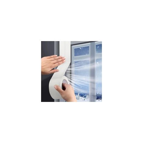 Paquete de 2 cintas de sellado para ventanas, tira de sellado para aire acondicionado alrededor del marco, 5 cm x 10 m, impermeable para conductos, reparación (blanco) - Crezuo