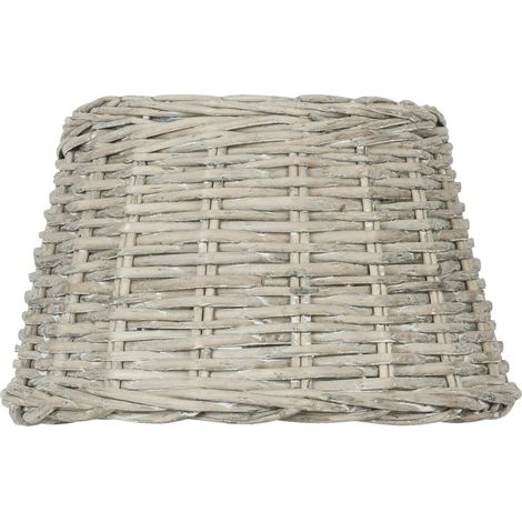 Abat-jour pour suspension luminaire en rotin et osier tressé beige Ø 36 x 22 cm - PANGIVO