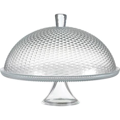 Plat à gâteaux en verre avec cloche Ø 30 cm H 25 cm - Présentoir pâtisserie - Livraison gratuite